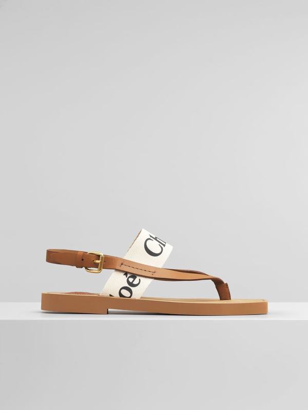 Chloé Sandalias Mujer Mule Blancas 60% Calfskin,40% Canvas JVQA14083